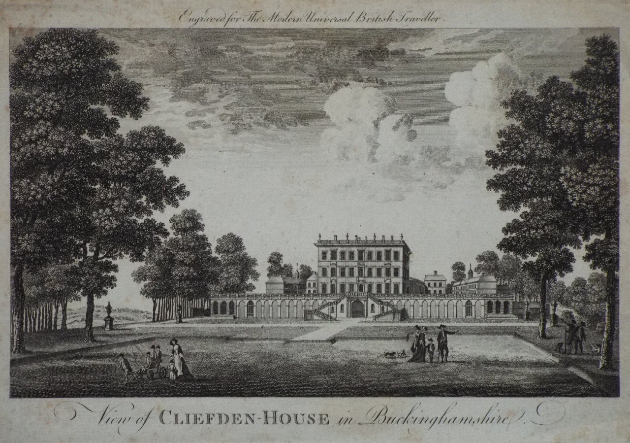 Print - View of Cliefden-House in Buckinghamshire.